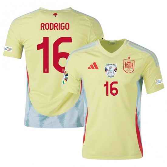 Men Spain Team 16 Olivia Rodrigo Yellow 2024 Away Soccer Jersey